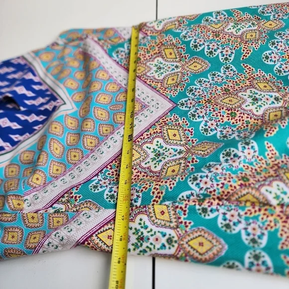 Nine West Womens Multicolor Keyhole V-Neck Floral Short A-Line Dress Size 12 - Picture 12 of 14